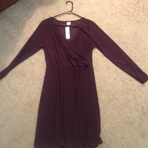 Purple Long-Sleeved Dress